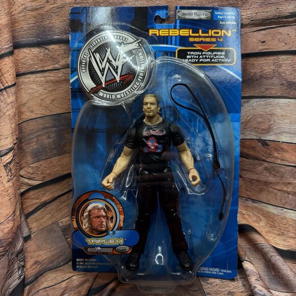 WWF Triple H Jakks Pacific Rebellion Series 4 Wrestling Action Figure Strap MOC - Picture 1 of 7